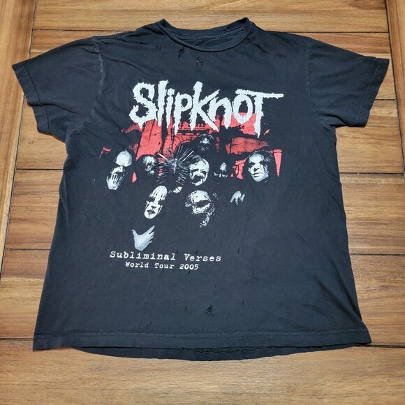 Slipknot SS Black Unisex Tee "Subliminal Verses World Tour 2005" - Size Medium - Picture 1 of 8